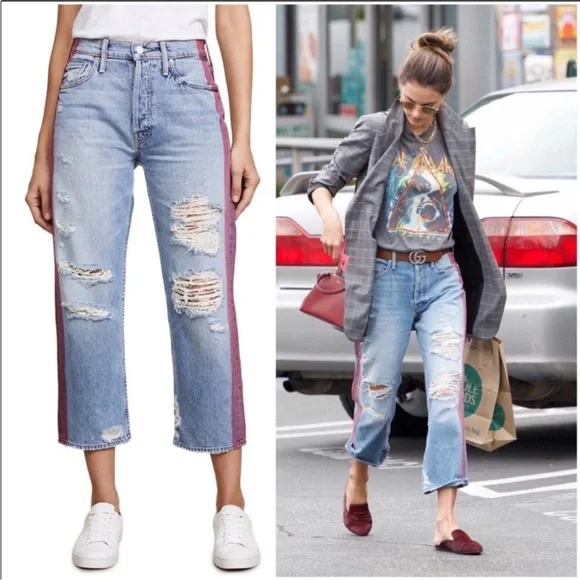 MOTHER JeansMother The Trasher Distressed Baggy Fit Streetwear Ankle Crop